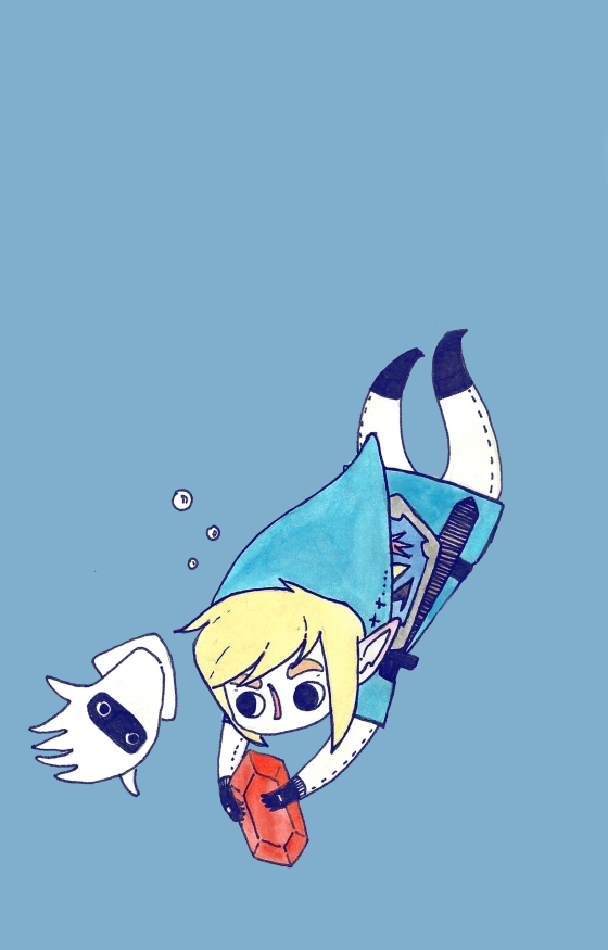 Water Link + Mario Squid